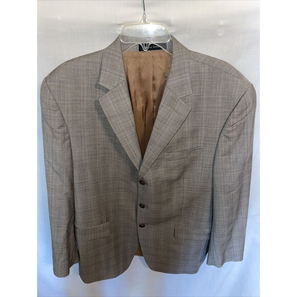 Michael Michael Kors Men’s Dress Blazer Size 42R Tan Wool Business Formal Party - Picture 1 of 12